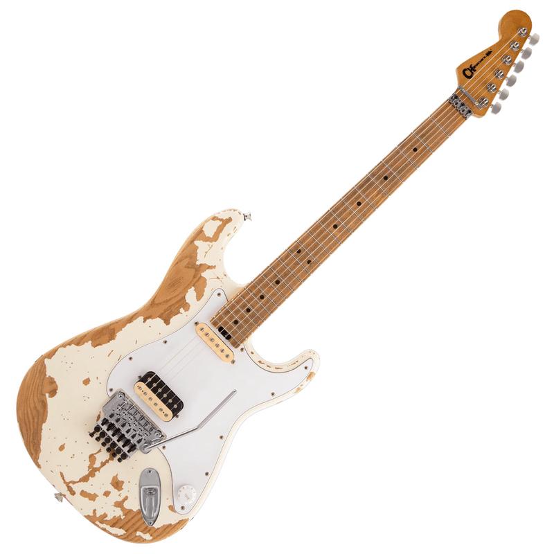 Charvel Pro Mod SC1 Henrik Danhage Signature Electric Guitar in White Heavy Relic w/Case - 2966035855