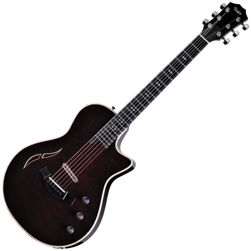 Taylor T5z Pro Hybrid Electric Guitar Integrated Armrest in Black w/Taylor T5z Hardshell Brown Case - T5ZPROBLK