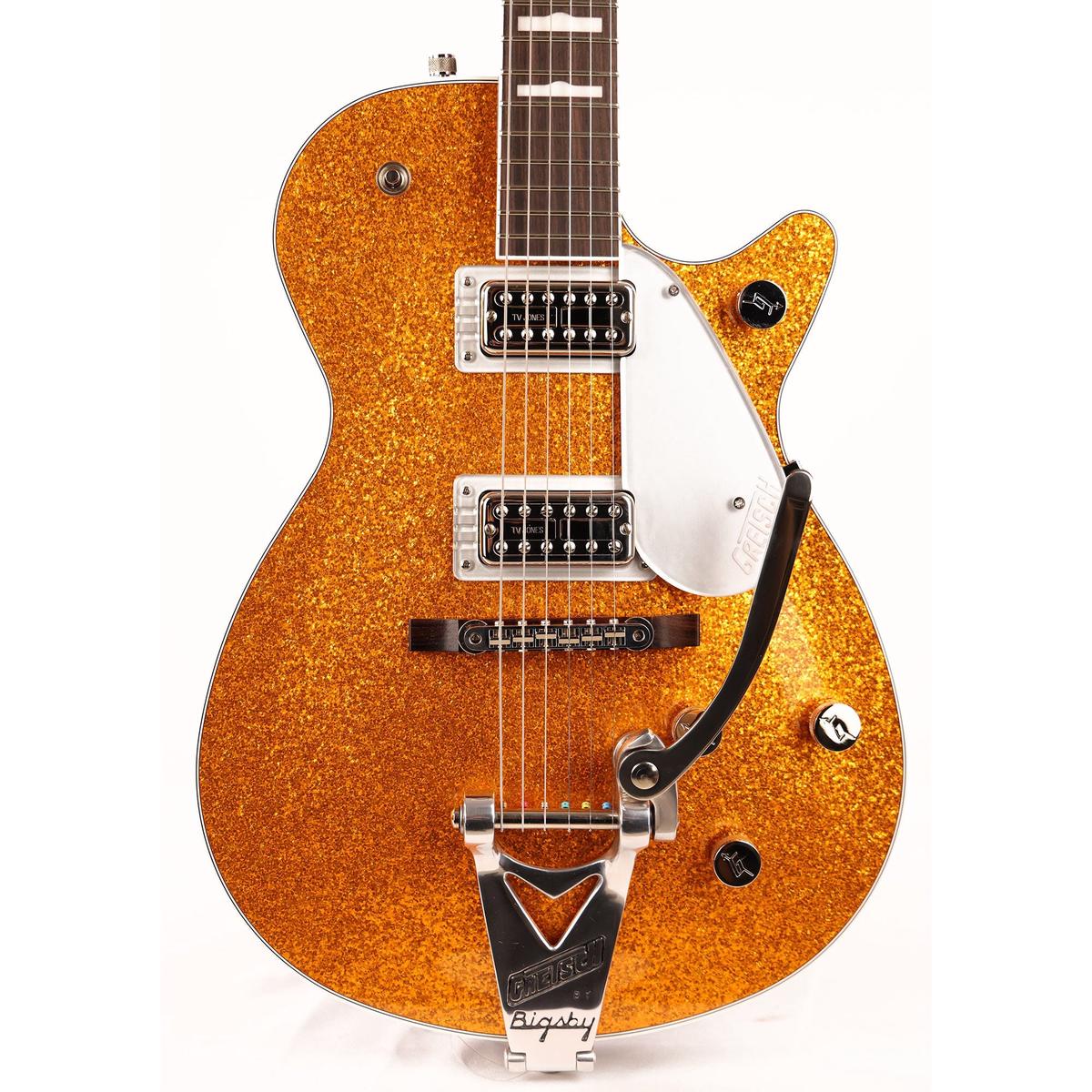 Gretsch G6129T-89VS Vintage Select 89 Sparkle Jet with Bigsby Rosewood Fingerboard Gold Sparkle