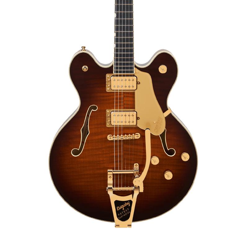 Gretsch Broadkaster LX Figured Center Block w/String-Thru Bigsby & Gold Hardware Ebony Fingerboard - Havana Burst