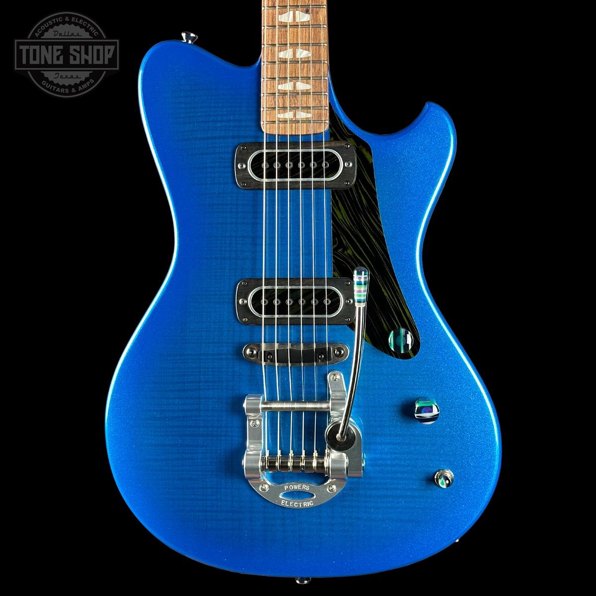 Powers Electric A-Type Select Maple Cruise Night Blue Ghost Flame PF42 Firestripe Delrin Cool CamTail w/Bag