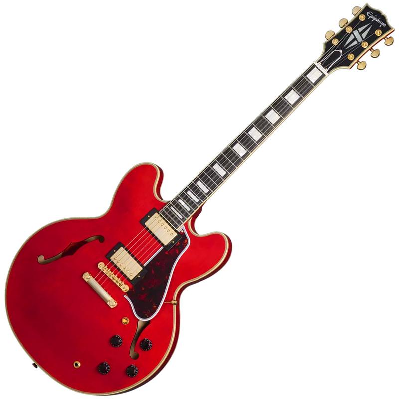 Epiphone 1959 ES335 Hollow Body Electric Guitar in Cherry Red w/Case - EC35559CHVGH