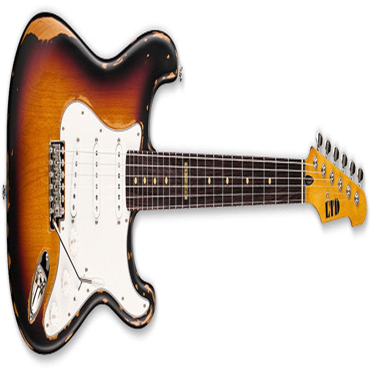 ESP LTD ST203 Electric Guitar Rosewood - Distressed 3 Tone Sunburst