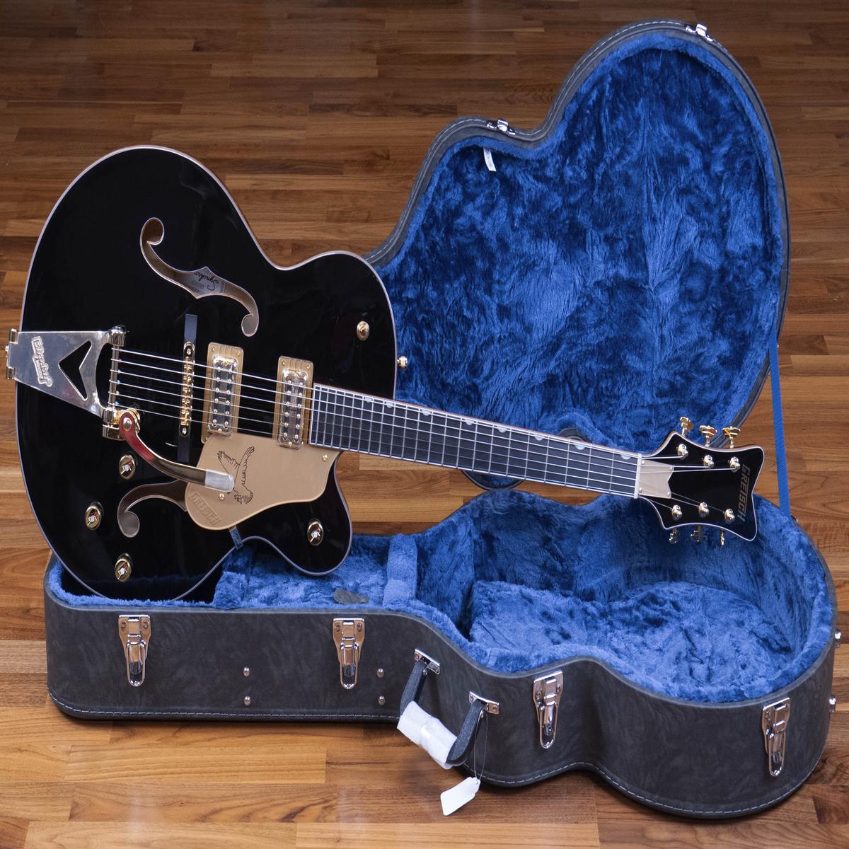 Grestch Synchromatic Falcon Hollow Body Single-Cut with Bigsby, Ebony Fingerboard, Black