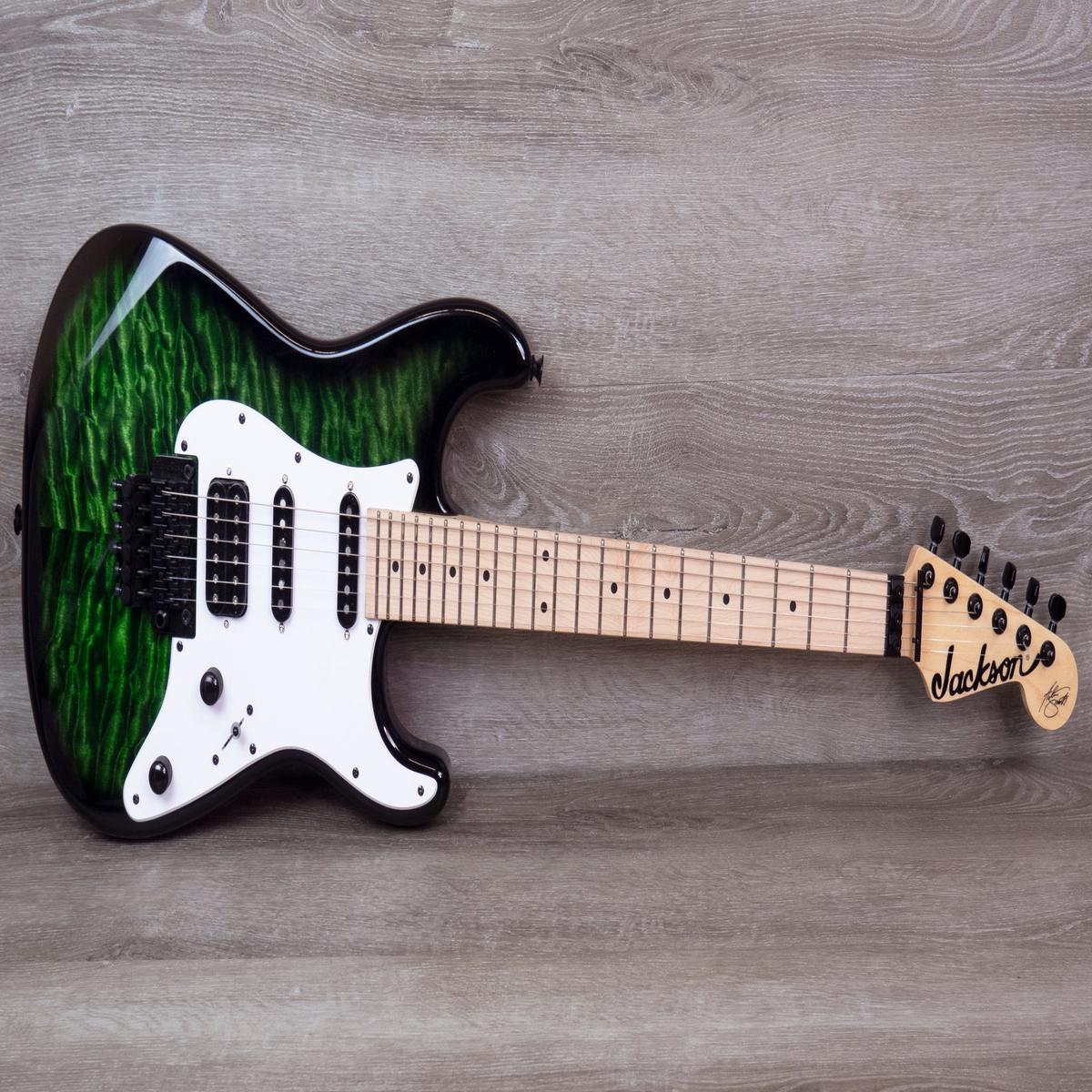 Jackson X Series Signature Adrian Smith SDXQM, Maple Fingerboard, Transparent Green