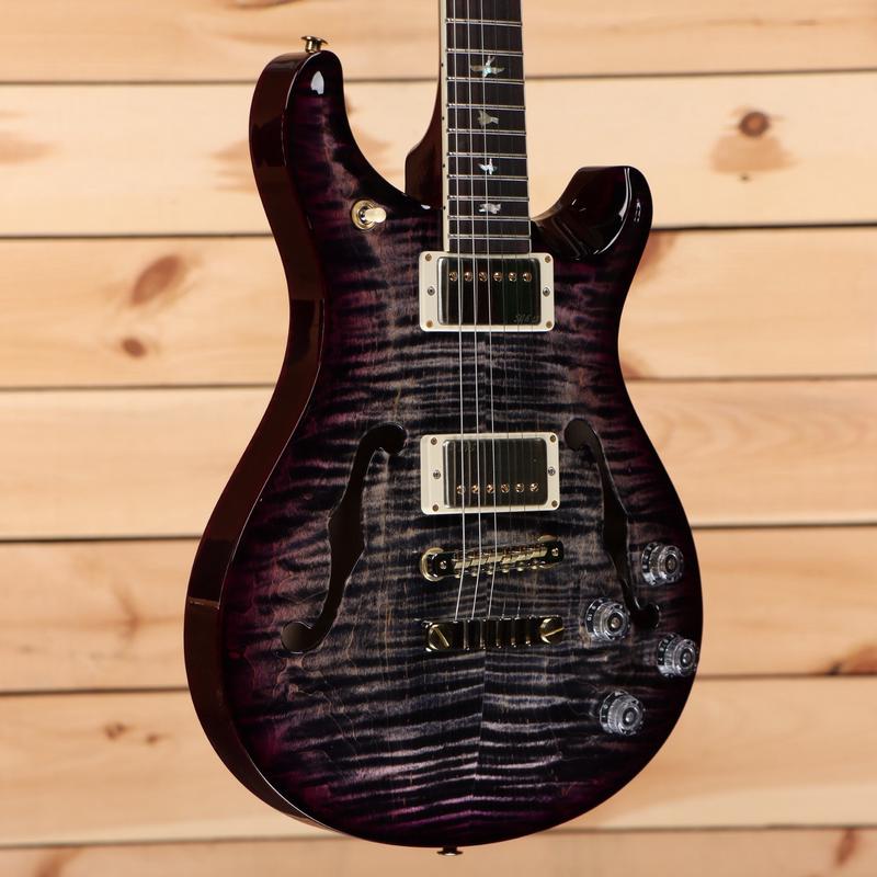 Paul Reed Smith McCarty 594 Hollowbody II 10 Top - Grey Black with Purple Wrap Burst