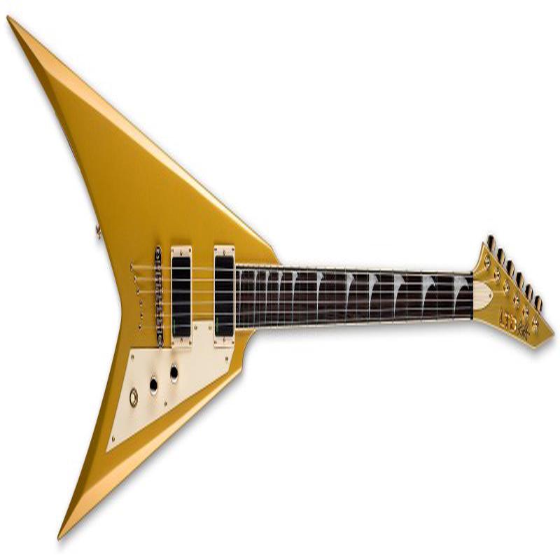 ESP - KH-V Kirk Hammett Electric Guitar - Metallic Gold - LKHVMGO