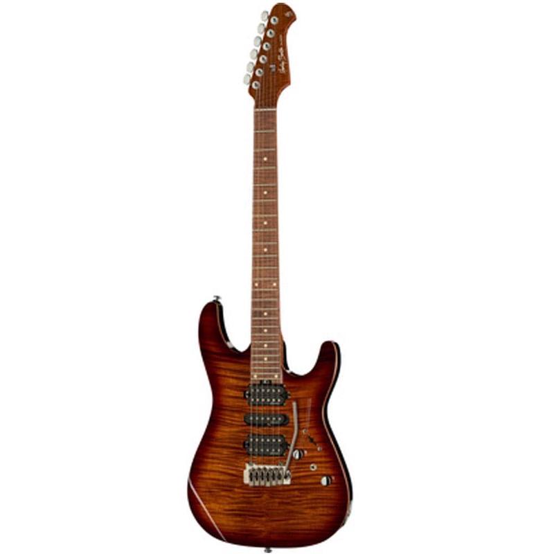 Harley Benton Fusion II HSH  6 String Electric Guitar - Flamed Maple - Flamed Bengal Burst