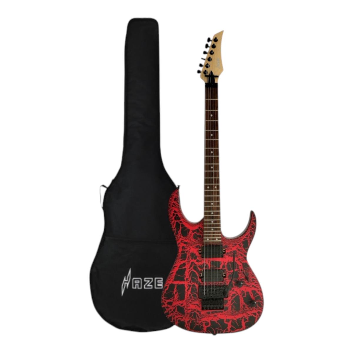 Haze HCJS19 Molten RedBlack Electric Guitar with Floyd Rose Bridge
