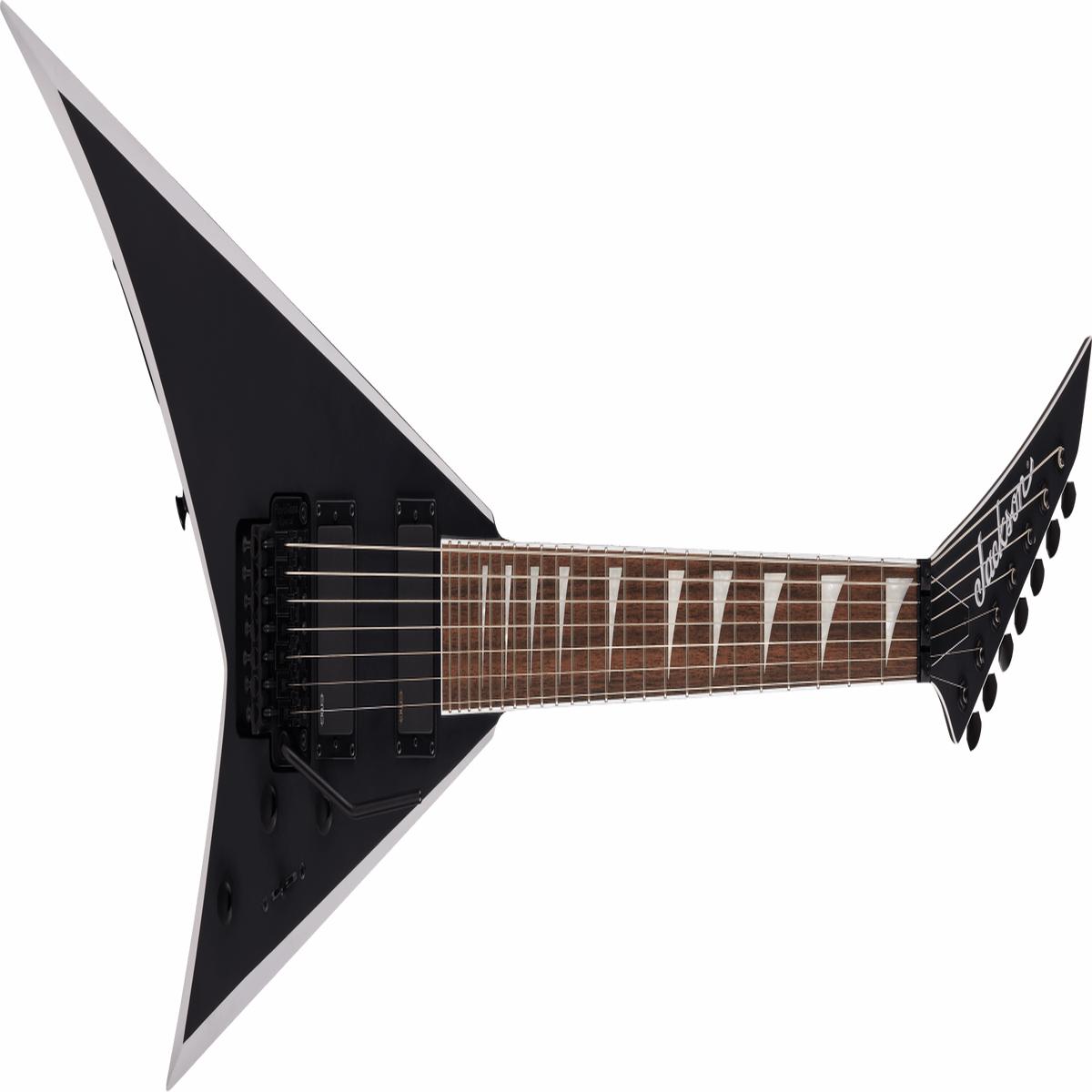 Jackson X Series Rhoads RRX24-MG7, Laurel Fingerboard, Satin Black with Primer Gray Bevels