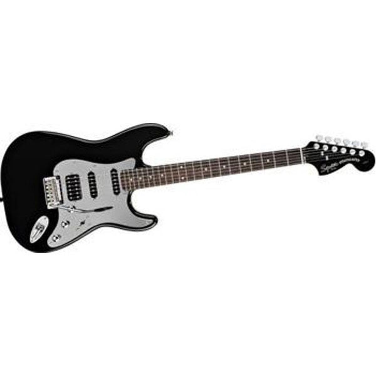 Fender Squier Black and Chrome Fat Stratocaster Electric Guitar