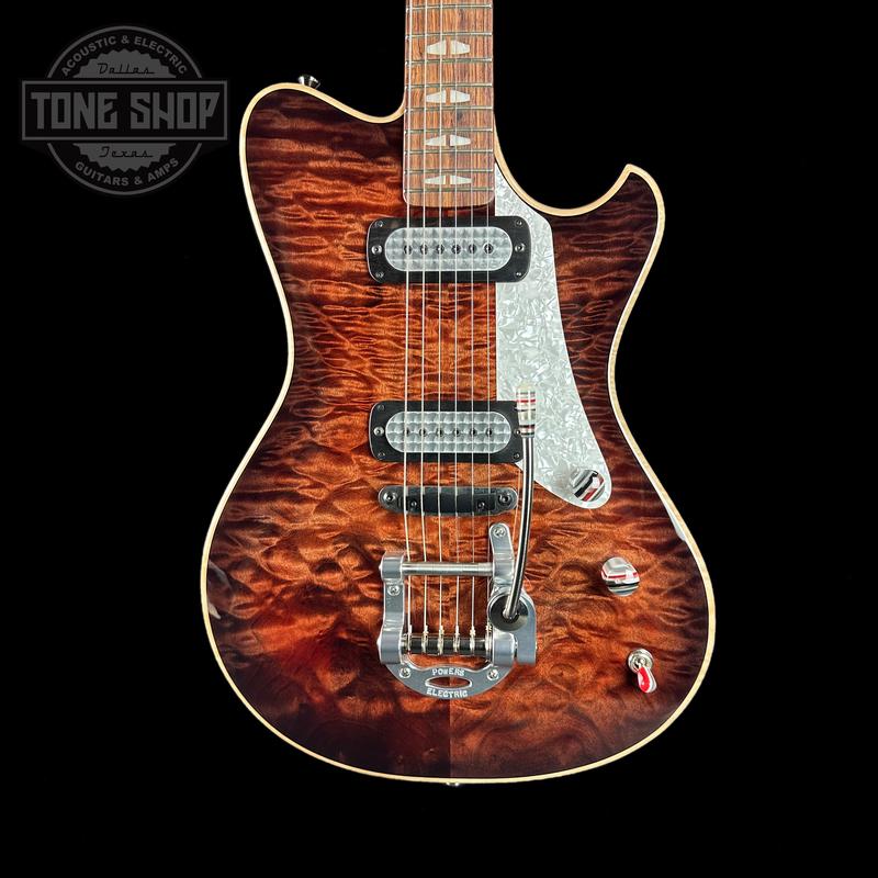 Powers Electric A-Type Select Quilt Top Cabernet Pearloid Pickguard  FF42 w/Bag