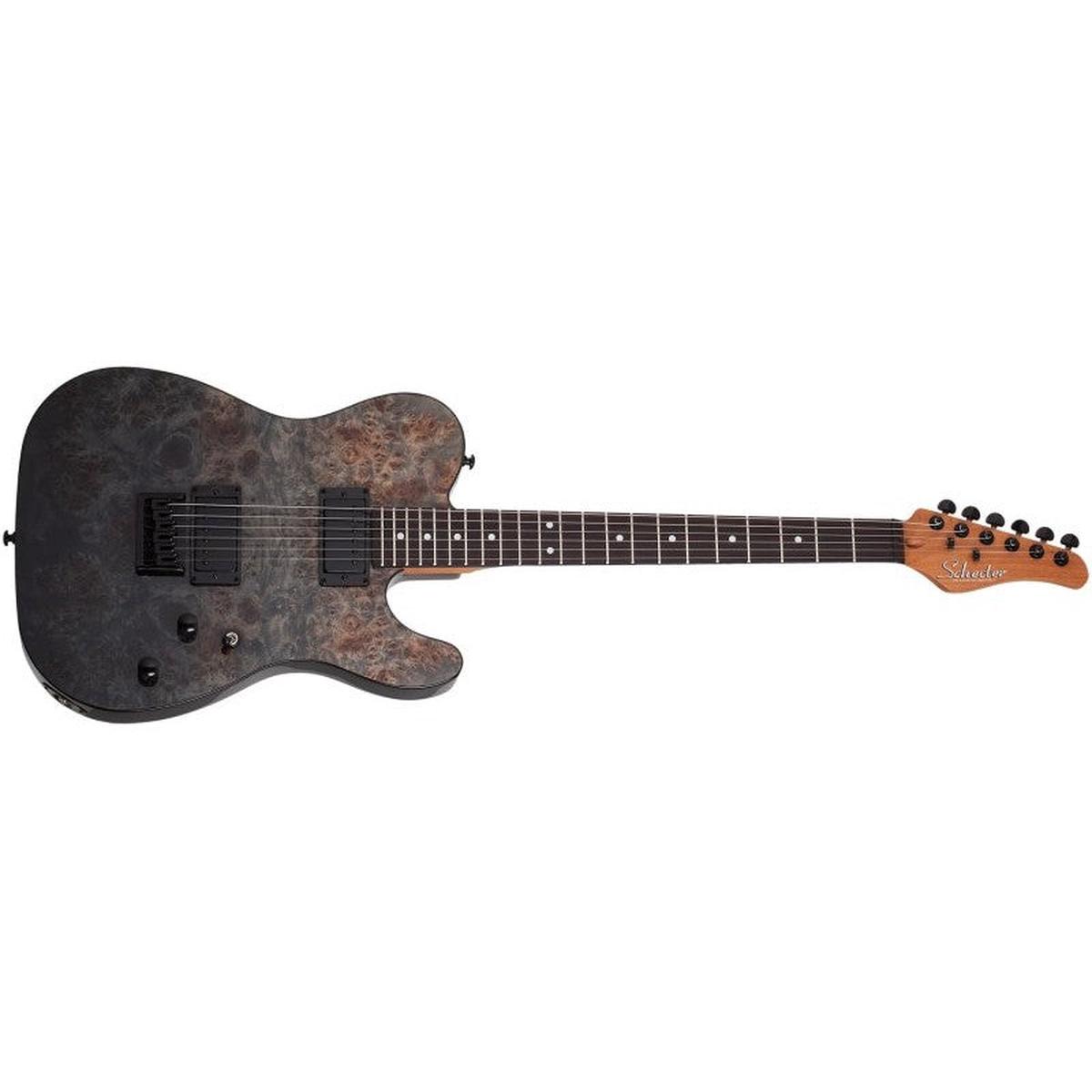 Schecter - PT Standard Electric Guitar - Black Fade Burst Burl - 3955-SHC