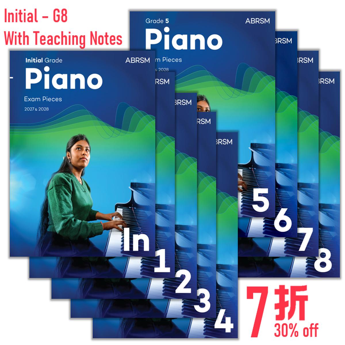 ( Pre-order) (Package) ABRSM 2027-28 Piano Exam Pieces Initial Grade - Grade 8 with Teaching Notes