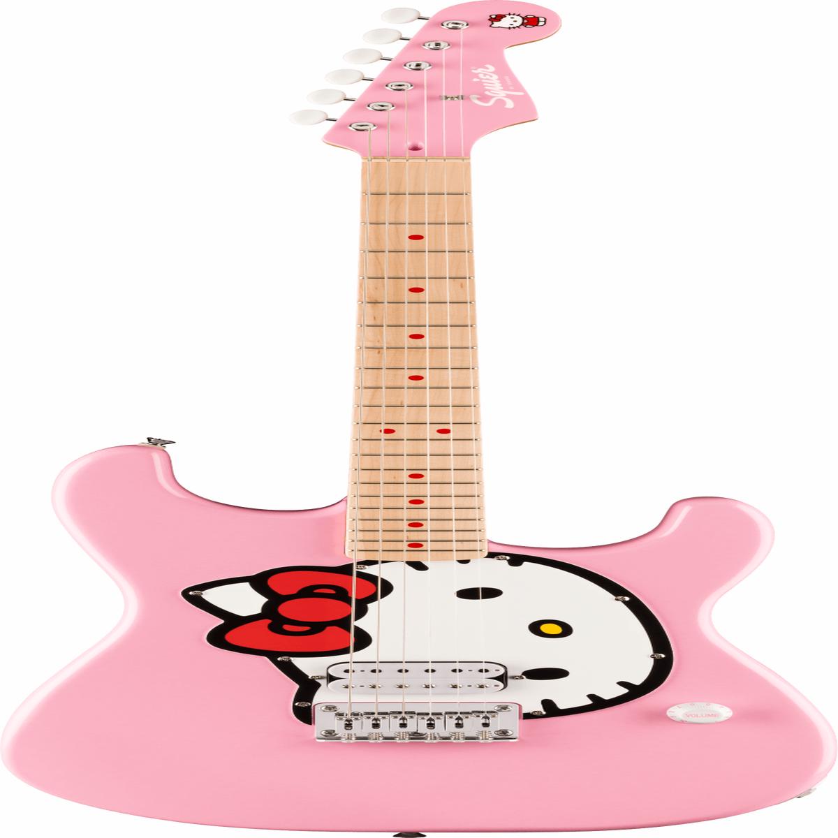 Squier Limited Edition Hello Kitty Stratocaster with Gig Bag, Maple Fingerboard, Pink