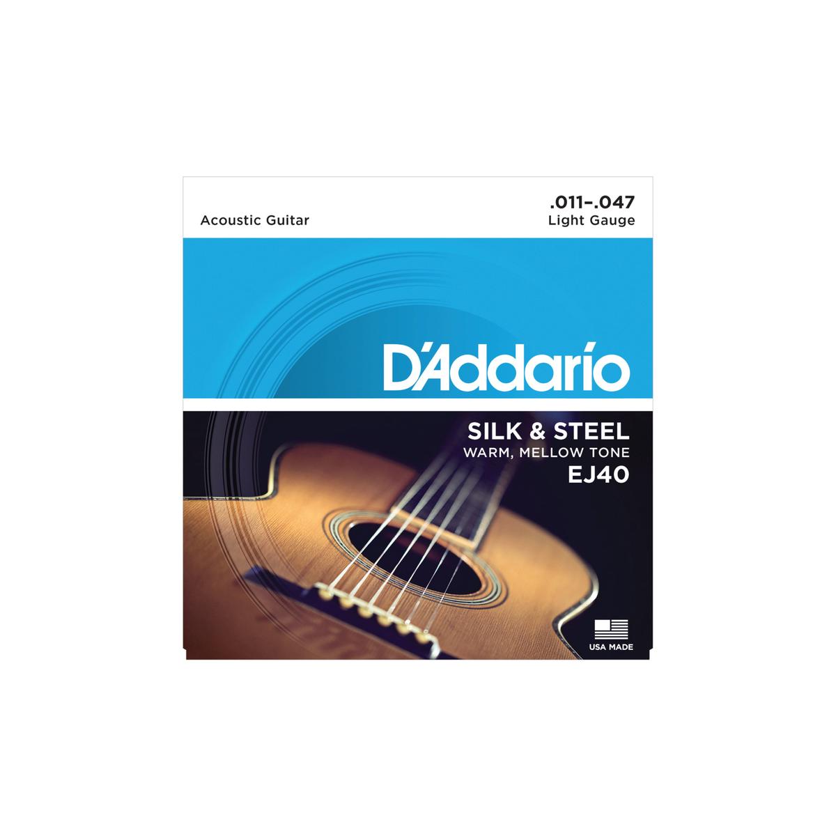 D'addario EJ40 Silk and Steel Folk/Acoustic Guitar Strings Set