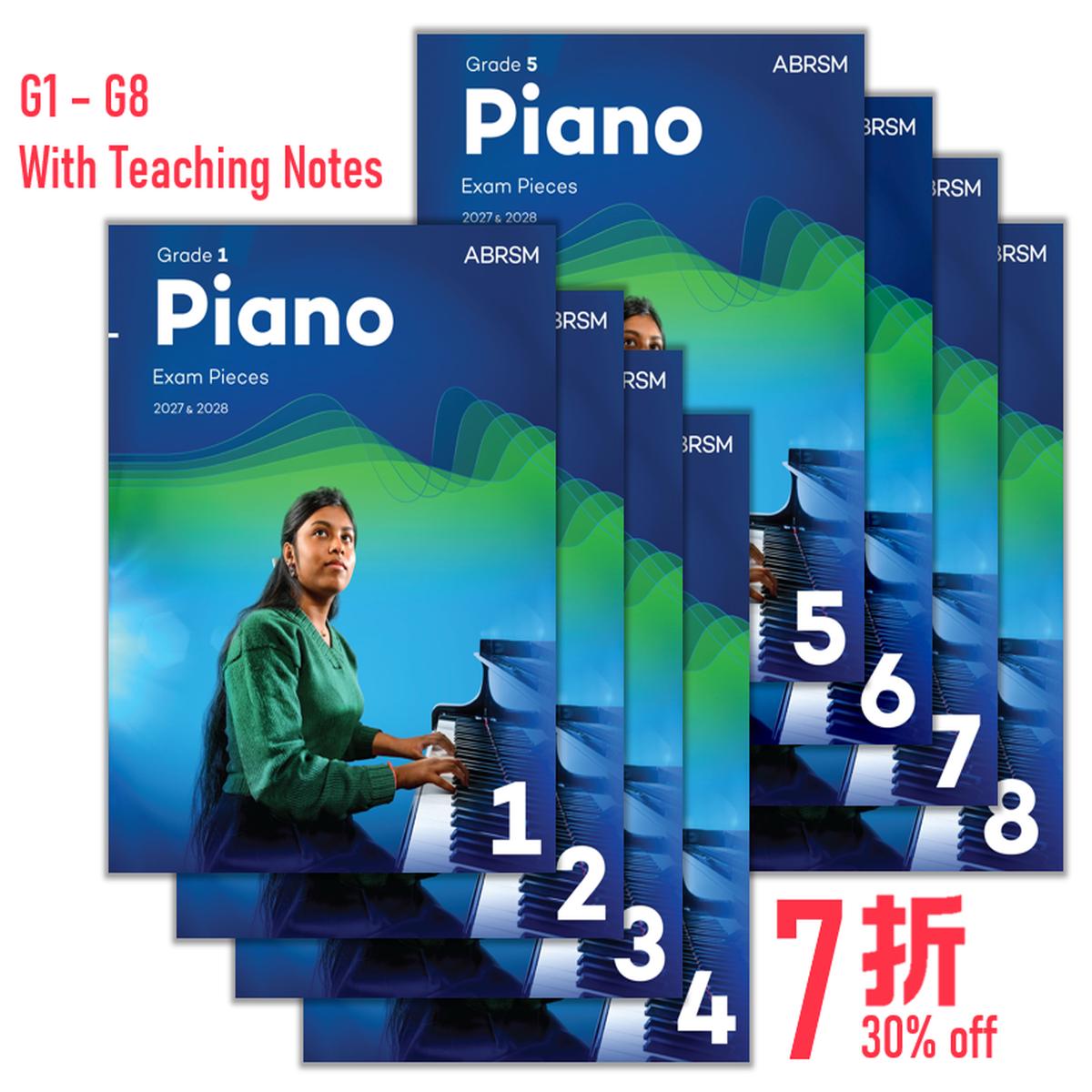 ( Pre-order) (Package) ABRSM 2027-28 Piano Exam Pieces Grade 1 - 8 with Teaching Notes