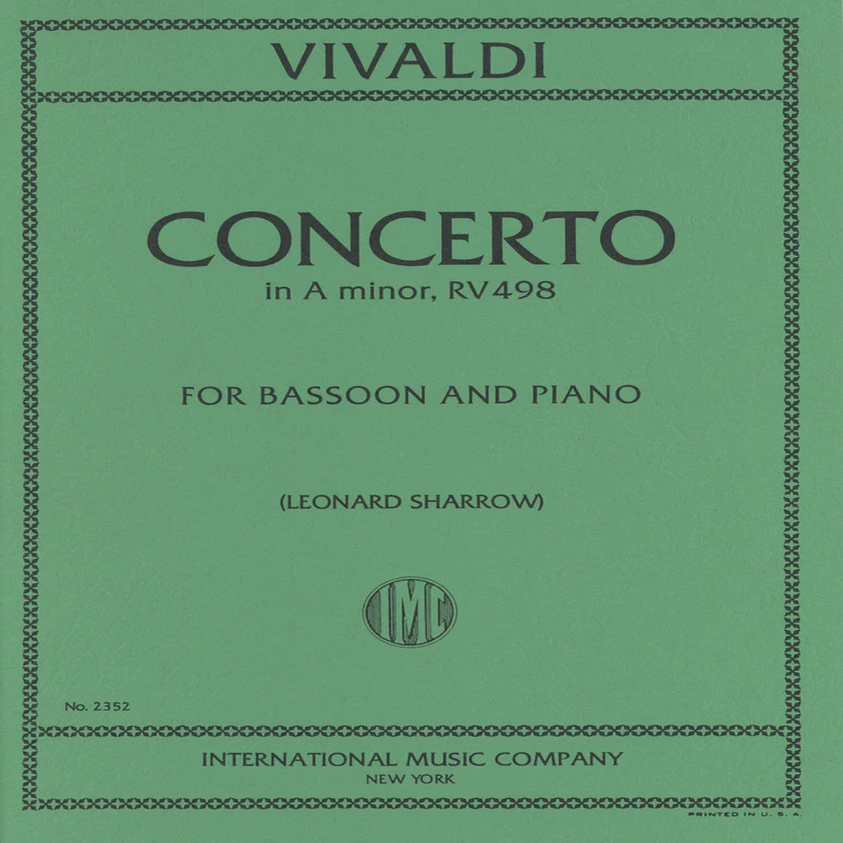 Vivaldi: Concerto in A minor RV498 (Bassoon and Piano)