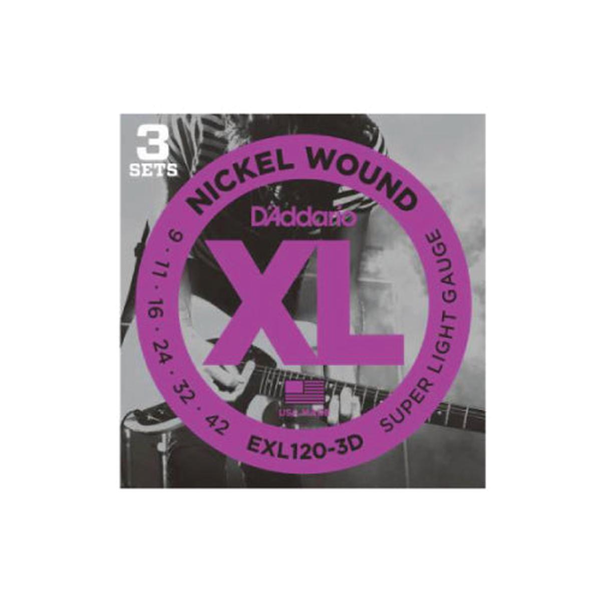 D'addario EXL120 Electric Guitar String Set (3 pack)