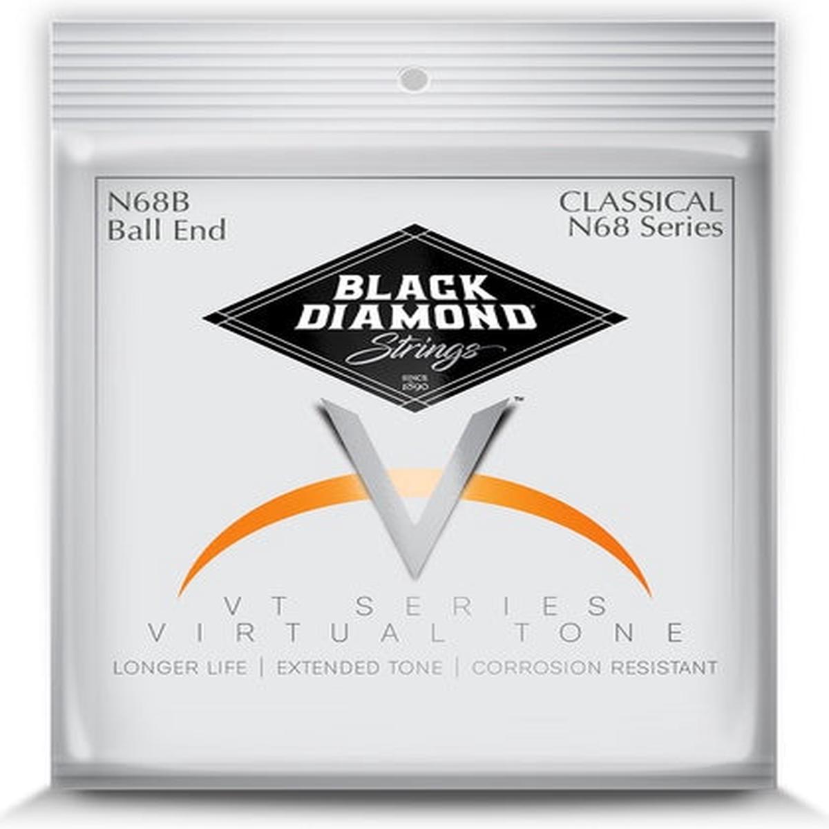 Black Diamond - Classical Silver/Clear Tie End & Ball End Strings - High