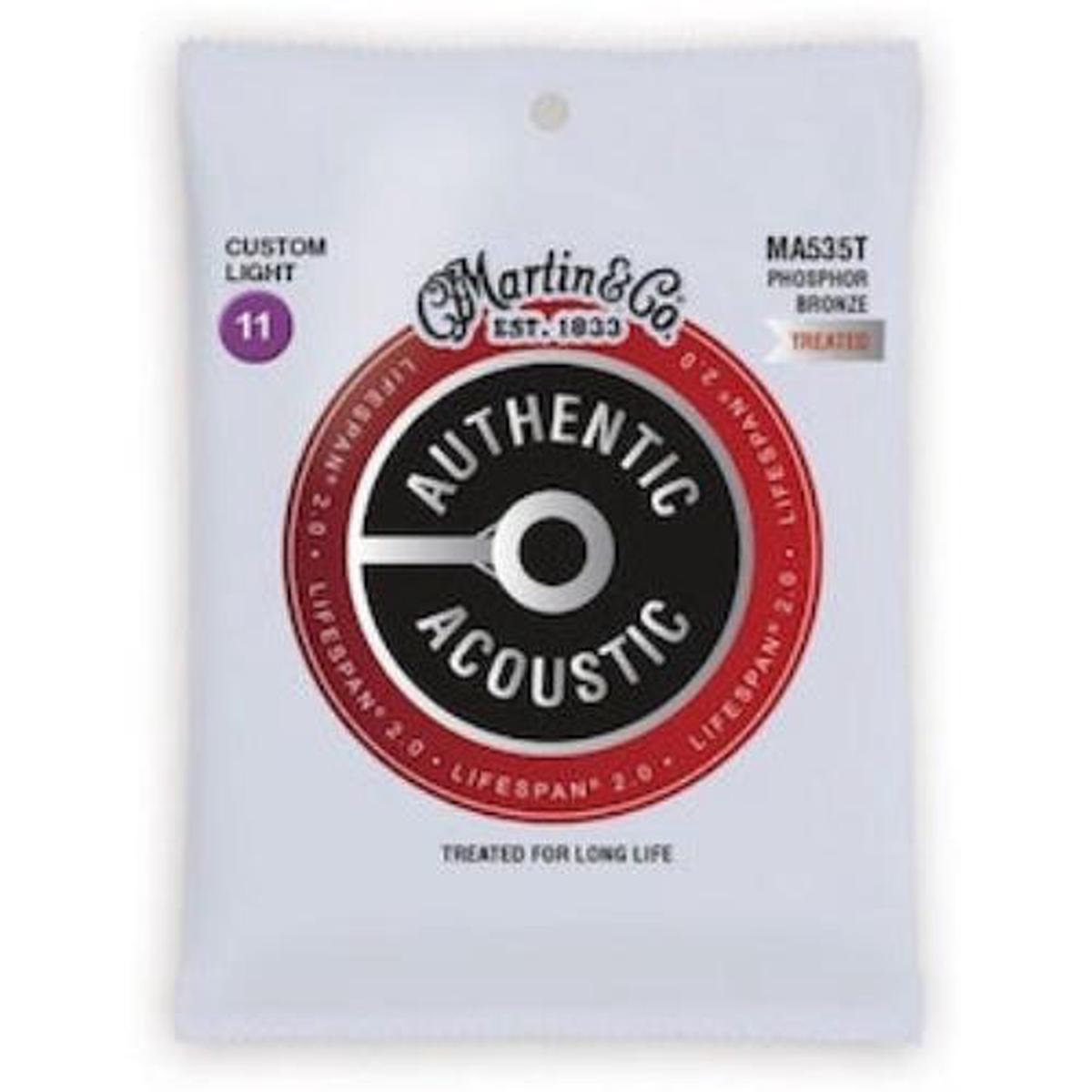 Martin - Authentic Acoustic Treated Phosphor Bronze Guitar Strings - 11/52