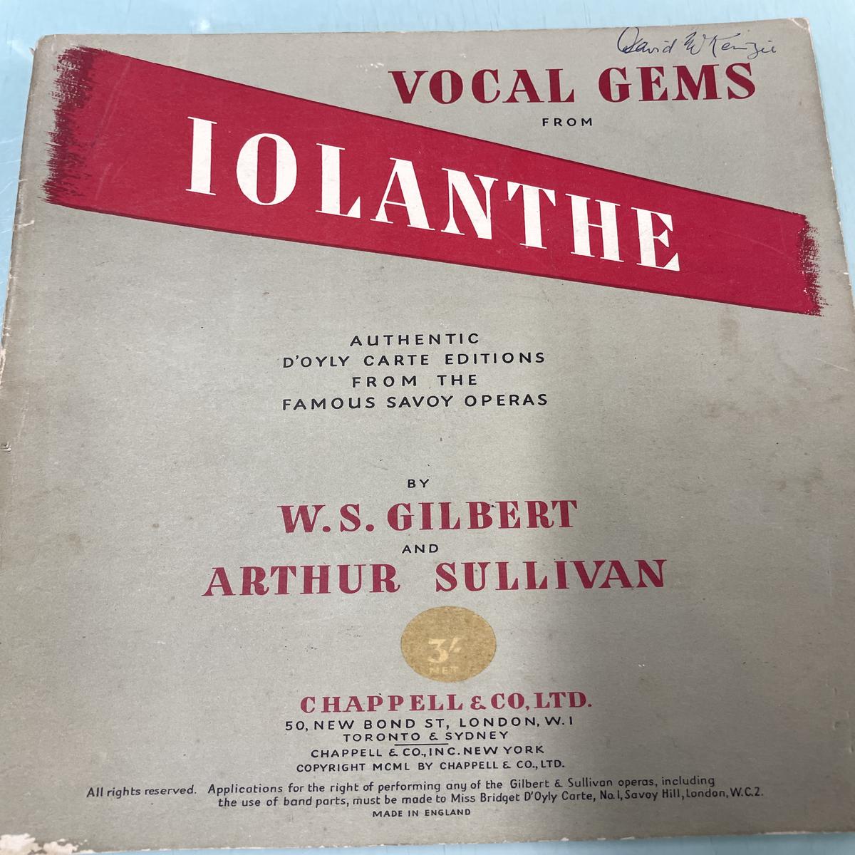 Vocal Gems from Iolanthe - Second Hand