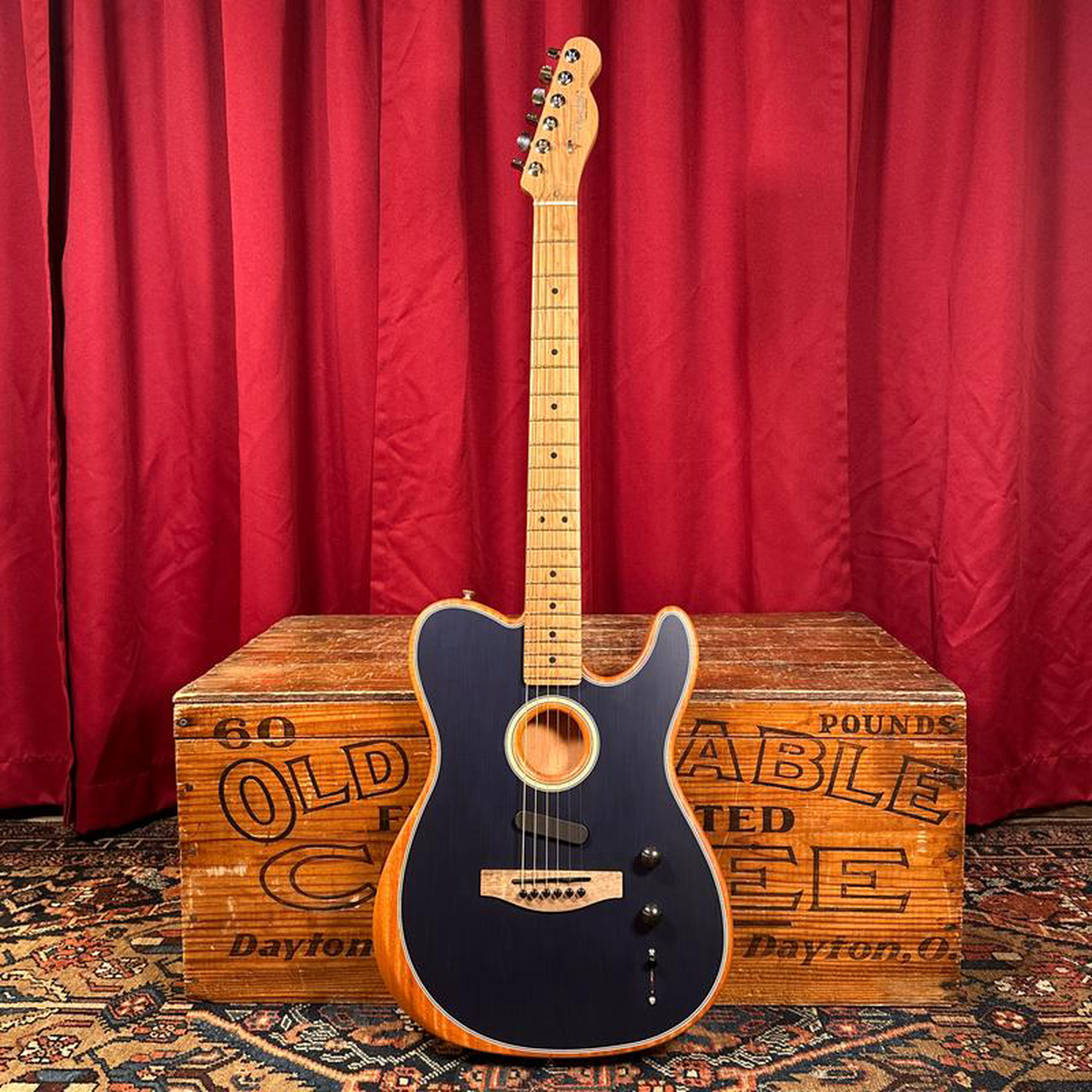 2021 Fender Mod Shop Acoustasonic Telecaster Brushed Sapphire Blue w OHSC