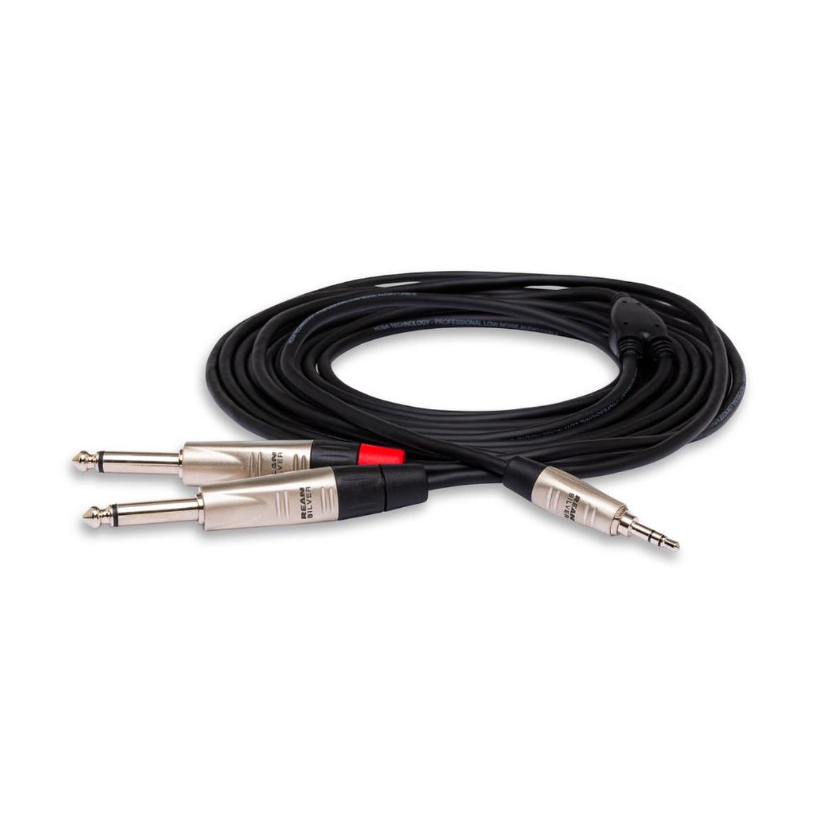 Hosa Technology REAN 35 mm TRS to Dual 14 in TS Pro Stereo Breakout Cable 10ft
