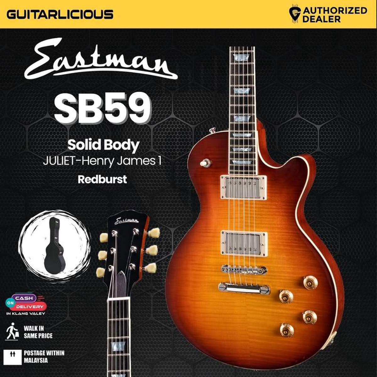 Eastman Guitars SB59 Solidbody Electric Guitar 8211 Redburst