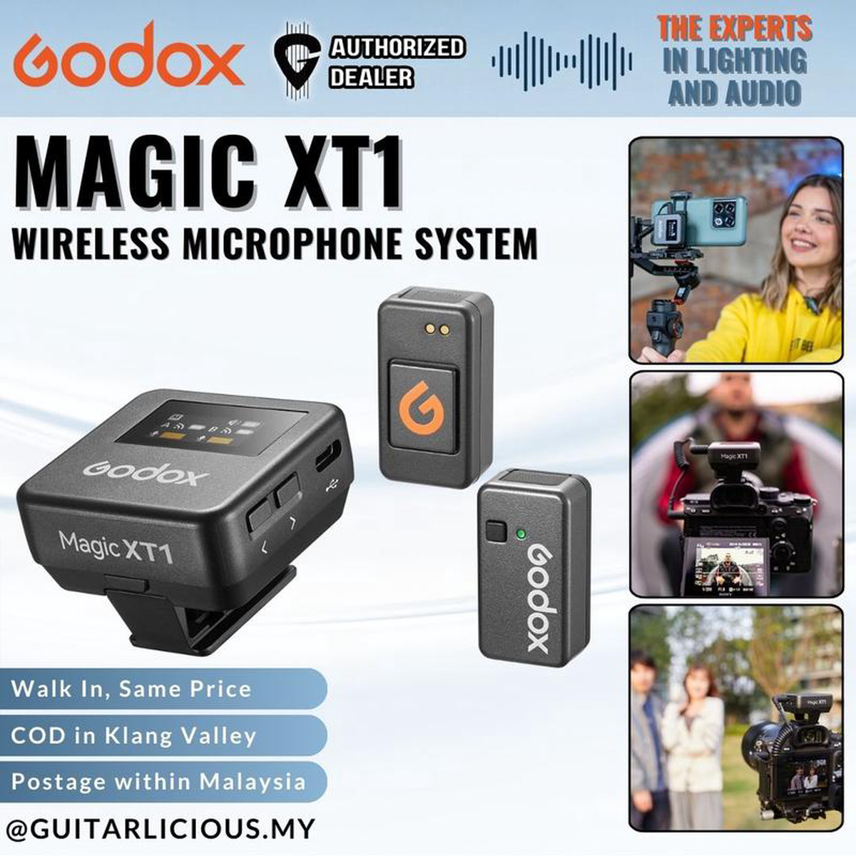 (B-STOCK) GODOX Magic XT1 8211 24GHz Wireless Mic System Max 200M LOS Range Pro Audio Treatment UAC Support Digital Audio Recording