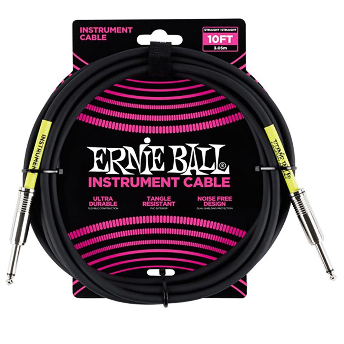 Ernie Ball 3 Meters Straight Straight Instrument Cable Black