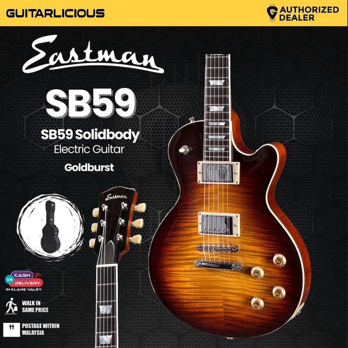 Eastman Guitars SB59 Solidbody Electric Guitar 8211 Goldburst