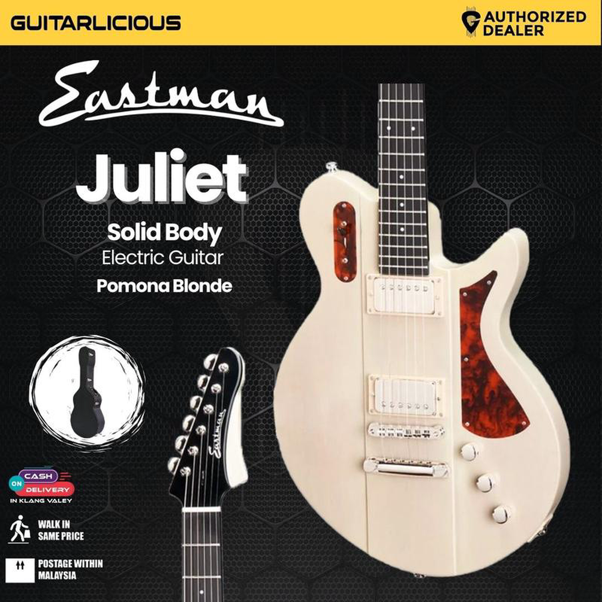 Eastman Juliet-PB Solid Body Electric Guitar 8211 Pomona Blonde