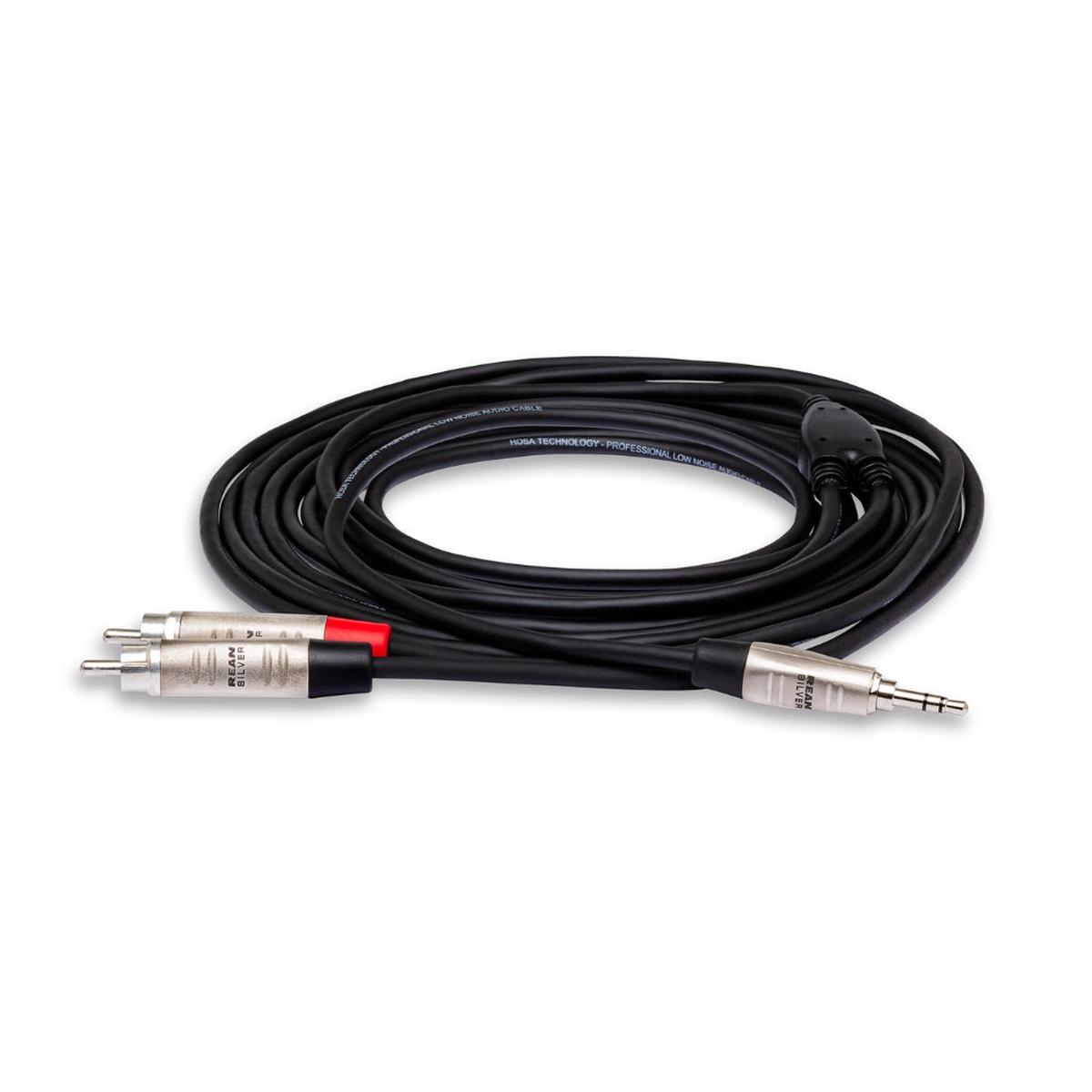 Hosa Technology REAN 35 mm TRS to Dual RCA Pro Stereo Breakout Cable 10ft