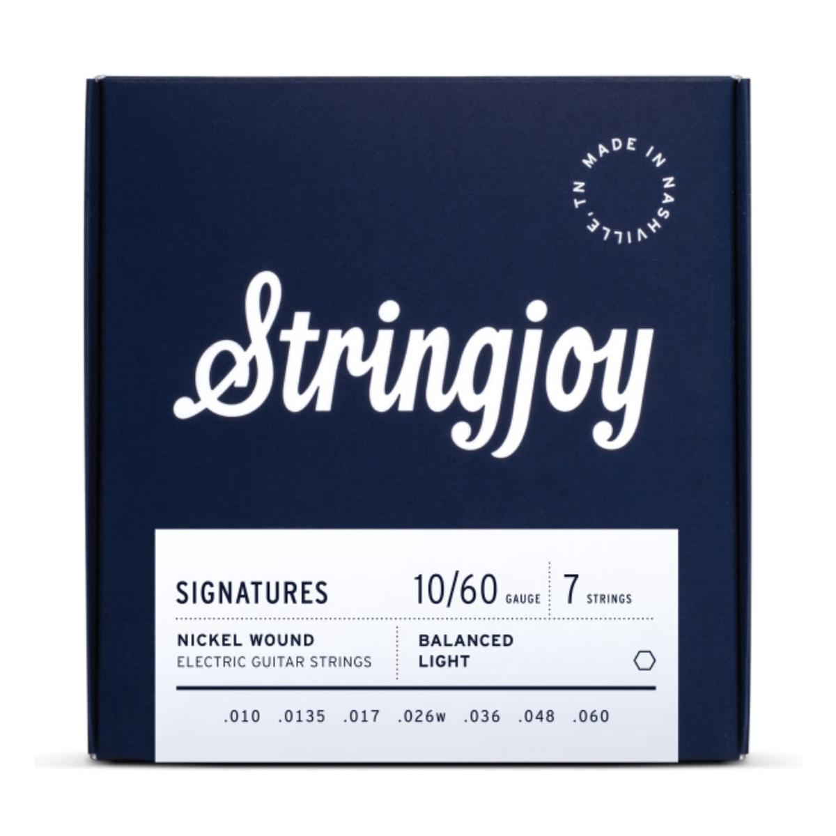 Stringjoy Signatures 7 String Balanced Light Gauge (10-60) Nickel Wound Electric Guitar Strings