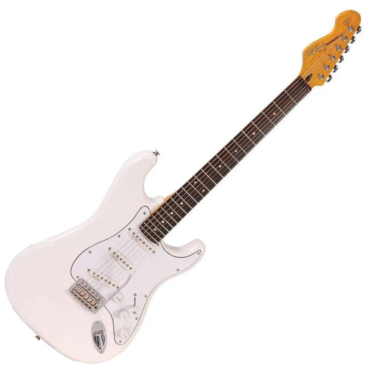 Vintage V6JMH ReIssued Electric Guitar Olympia White 8216Fillmore8217
