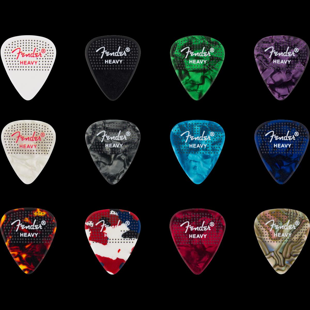 Fender - 351 Dotted Celluloid Picks - 12-Pack - Heavy - 198-0200-500