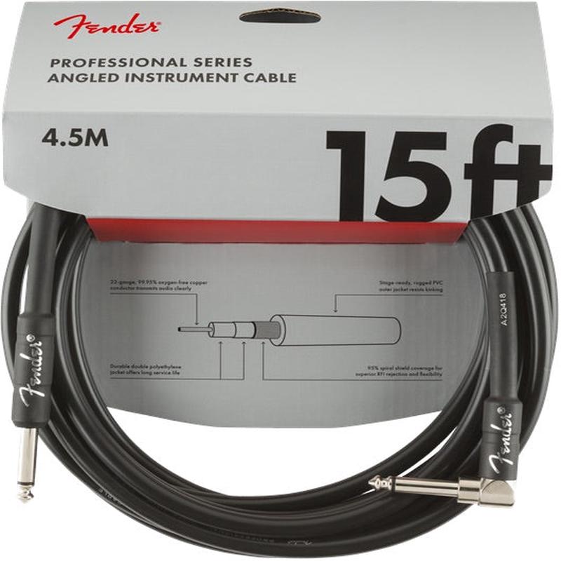 Fender - Cable, Straight/Angle, 15', BlacK 0990820059