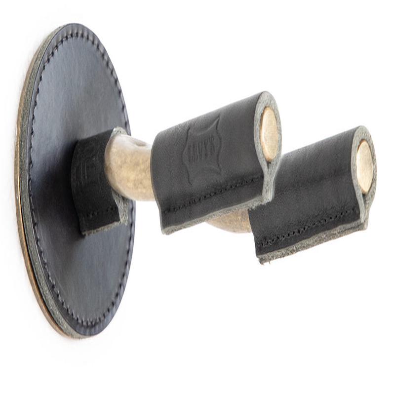 Levy's - Brass Forged Guitar Hanger with Black Leather LVY-FGHNGR-BRB