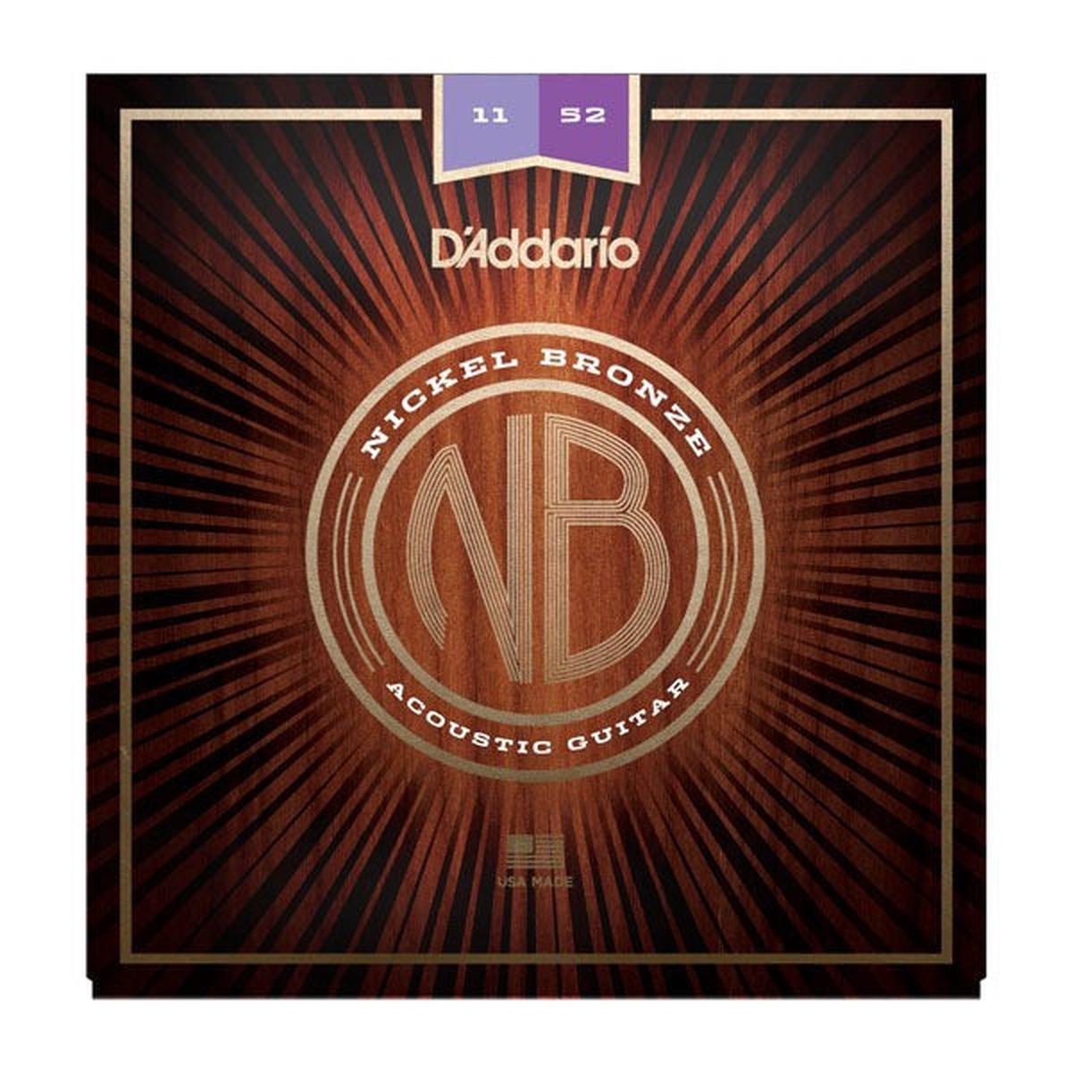 D'Addario - Nb1152 Nickel Bronze Acoustic Guitar Strings - Custom Light  11-52