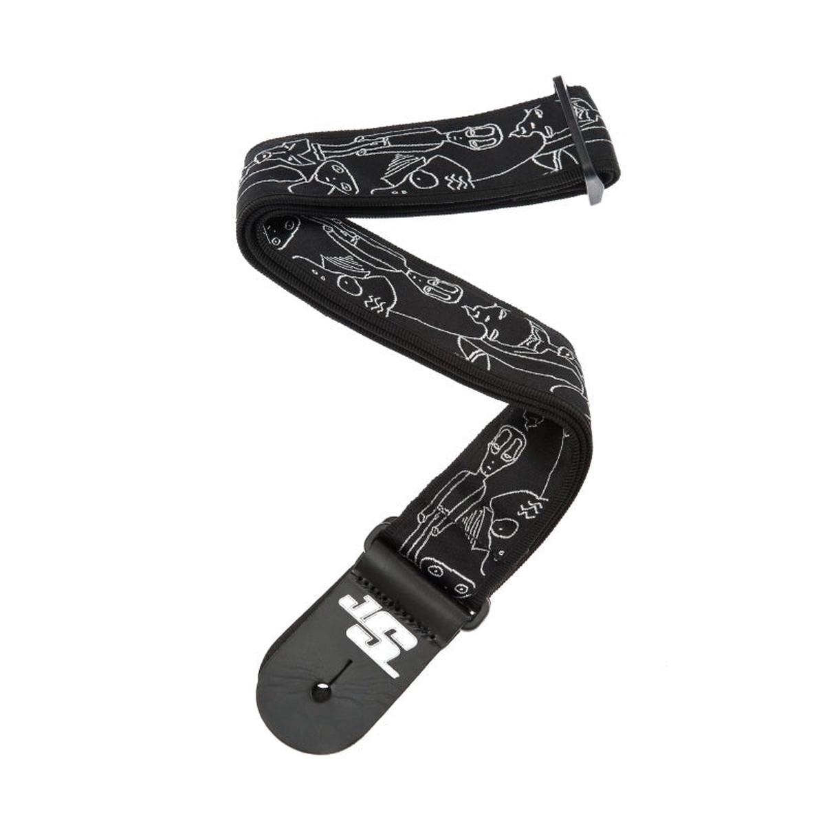 D'Addario Accessories - Joe Satriani Guitar Strap, Silver Sketches 50JS05