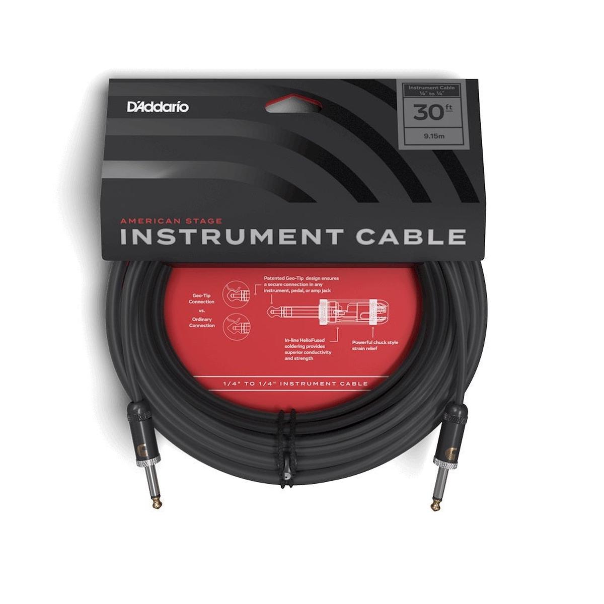 D'Addario Accessories - American Stage Instrument Cable Straight to Straight 30ft. PW-AMSG-30
