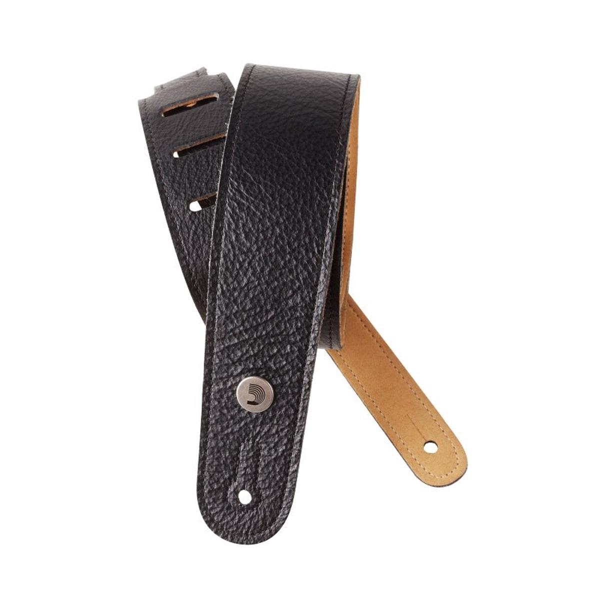 D'Addario Accessories - Slim Garment Leather Guitar Strap, Black   20GL00