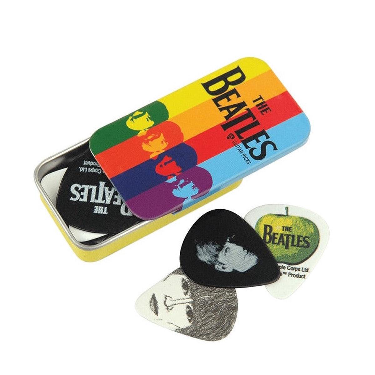 D'Addario Accessories - The Beatles "Logo" Guitar Pick Tins Medium Gauge 15-Pack  1CAB4-15BT2