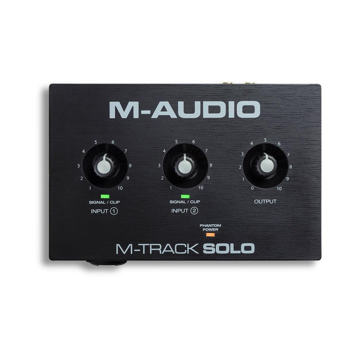 M-Track Solo 48-KHz 2-channel USB Audio Interface with 1 Crystal Preamp Phantom Power and Instrument Input