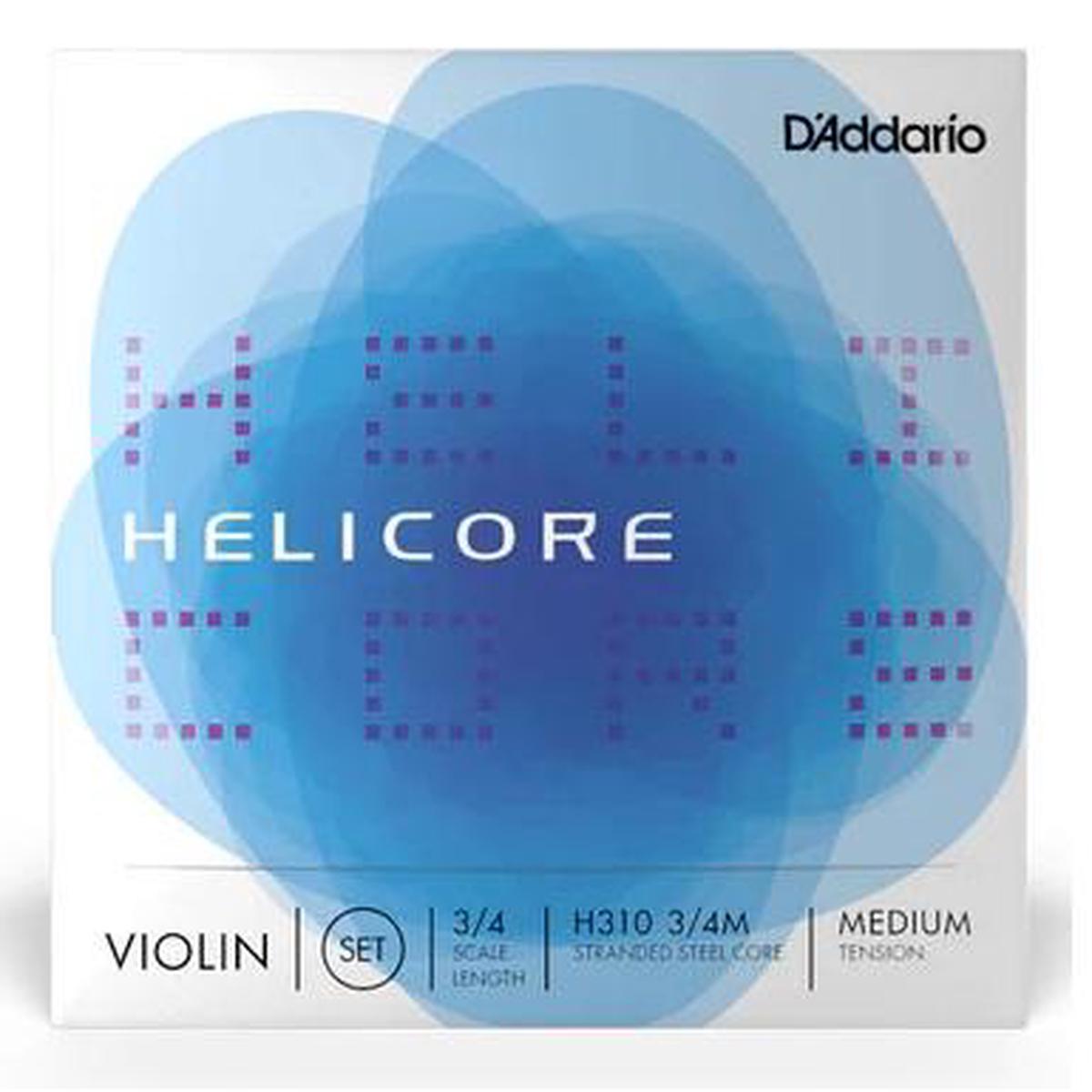 D'Addario - Helicore Violin String Set String Set 3/4 Scale Medium Tension H310 3/4 Med