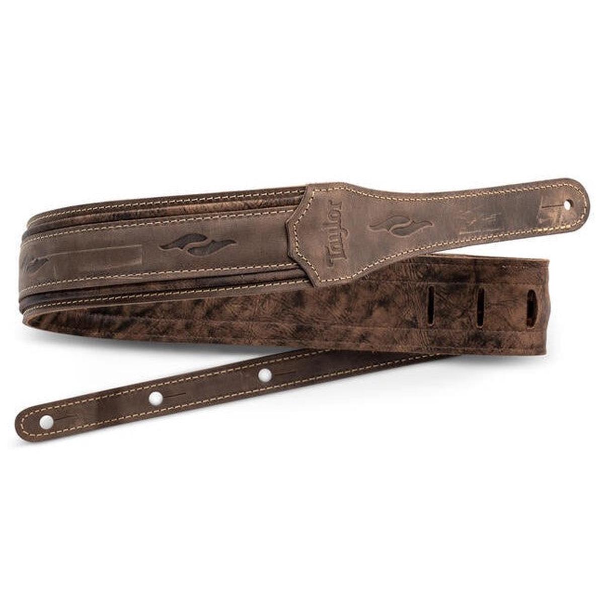 Taylor - Element Distressed Leather Guitar Strap - Dark Brown 2.5'' 4114-25