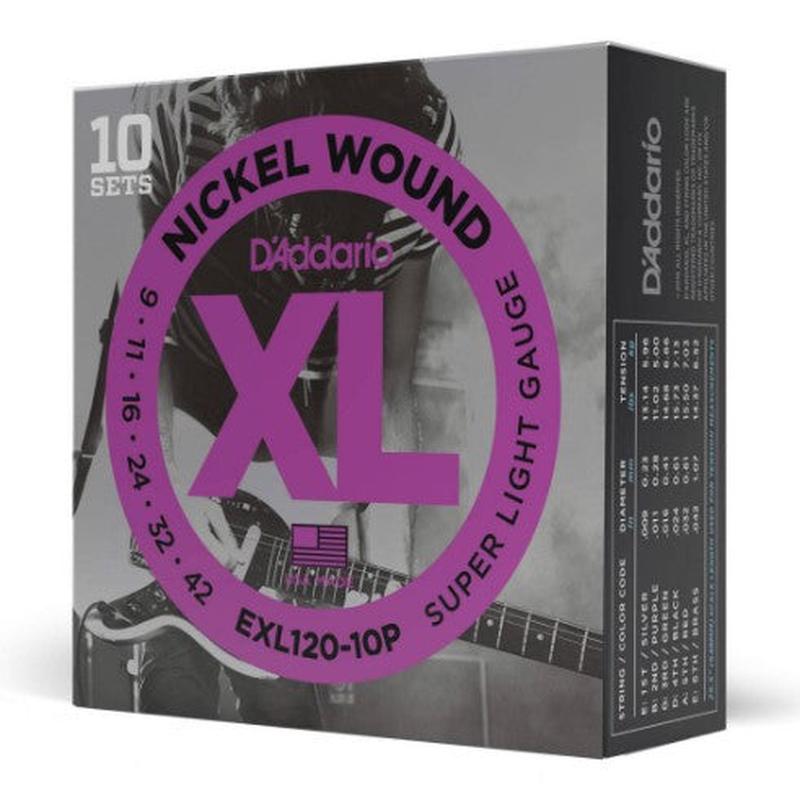 D'Addario - EXL120-10P Super Light 09-42 10 Pack