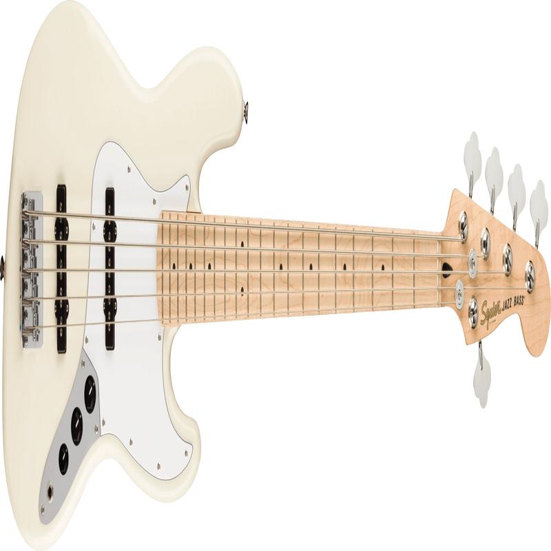 Squier - Affinity Series Jazz Bass V - Maple Fingerboard - White Pickguard - Olympic White 037-8652-505