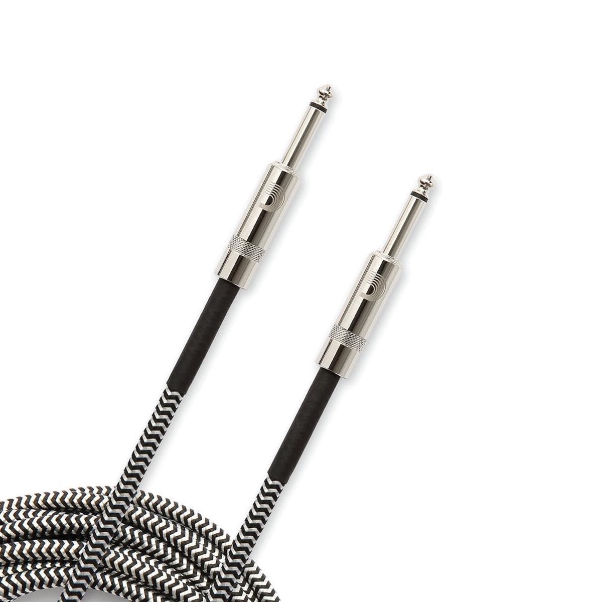 D'Addario Accessories - Custom Series Braided Instrument Cable, Grey, 10' - PW-BG-10BG
